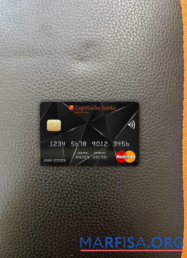 Blank Croatia Zagrebacka bank mastercard photolook front example